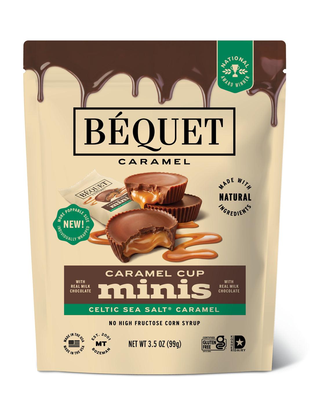 Béquet Mini Caramel Cups 3.5 oz Resealable Pouch